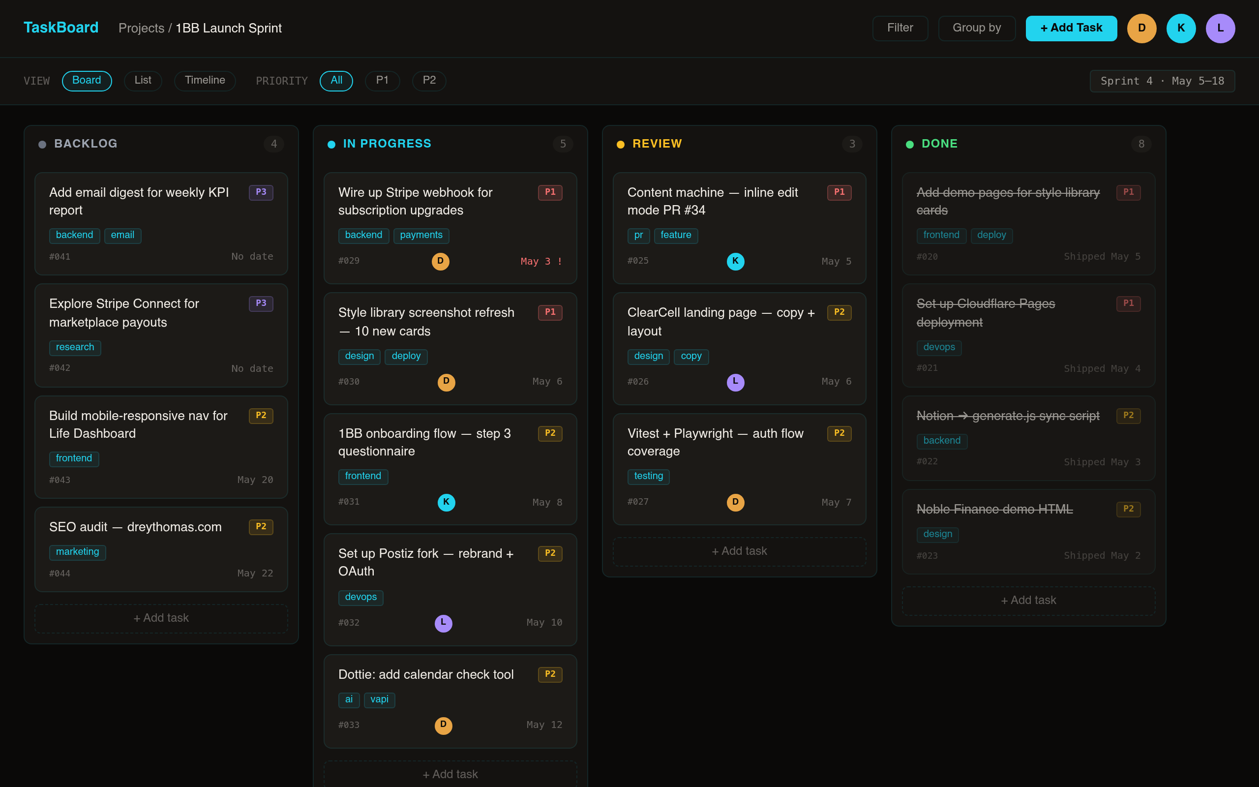 Kanban Task Board Demo