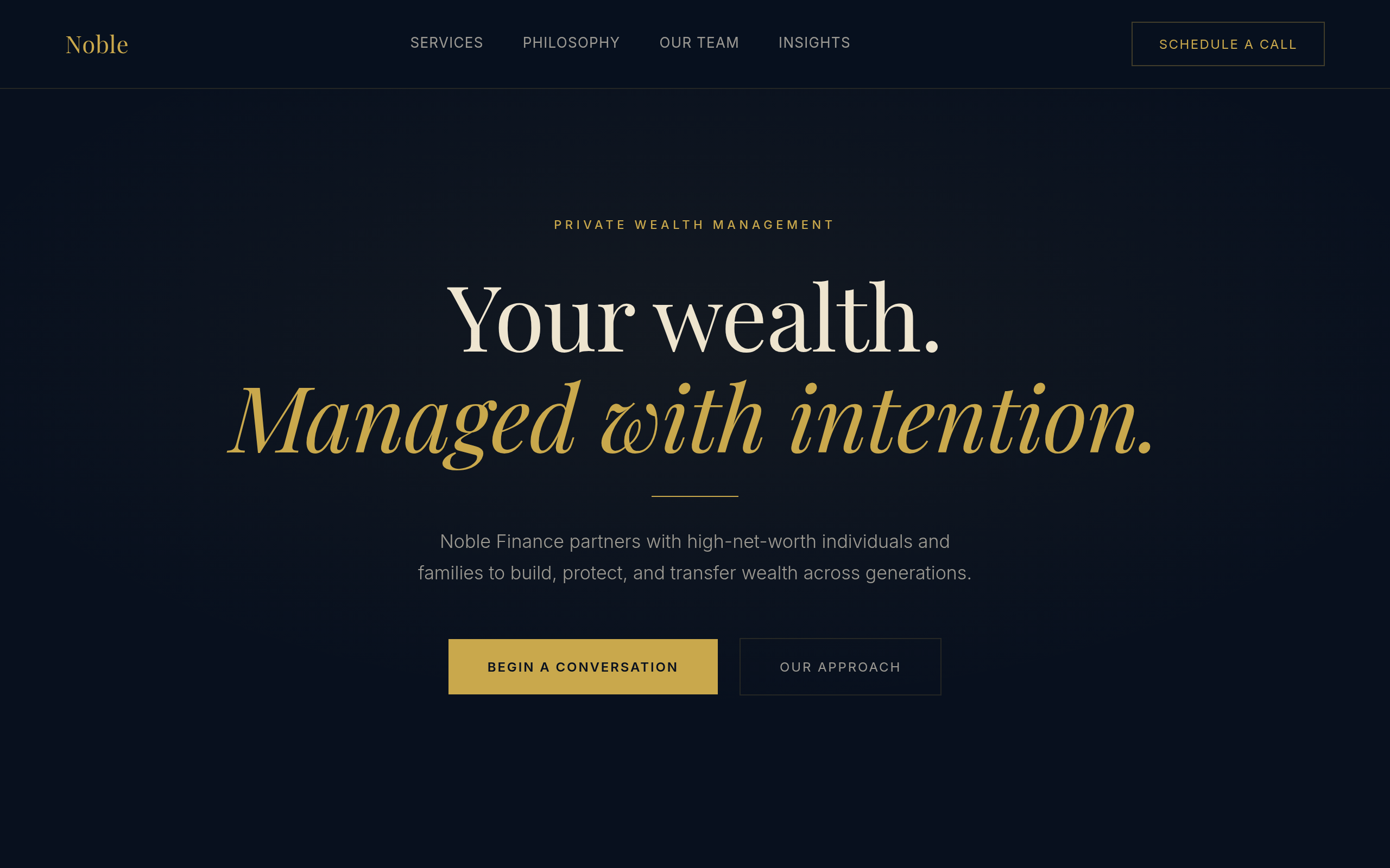 Noble Finance — Landing Page Demo