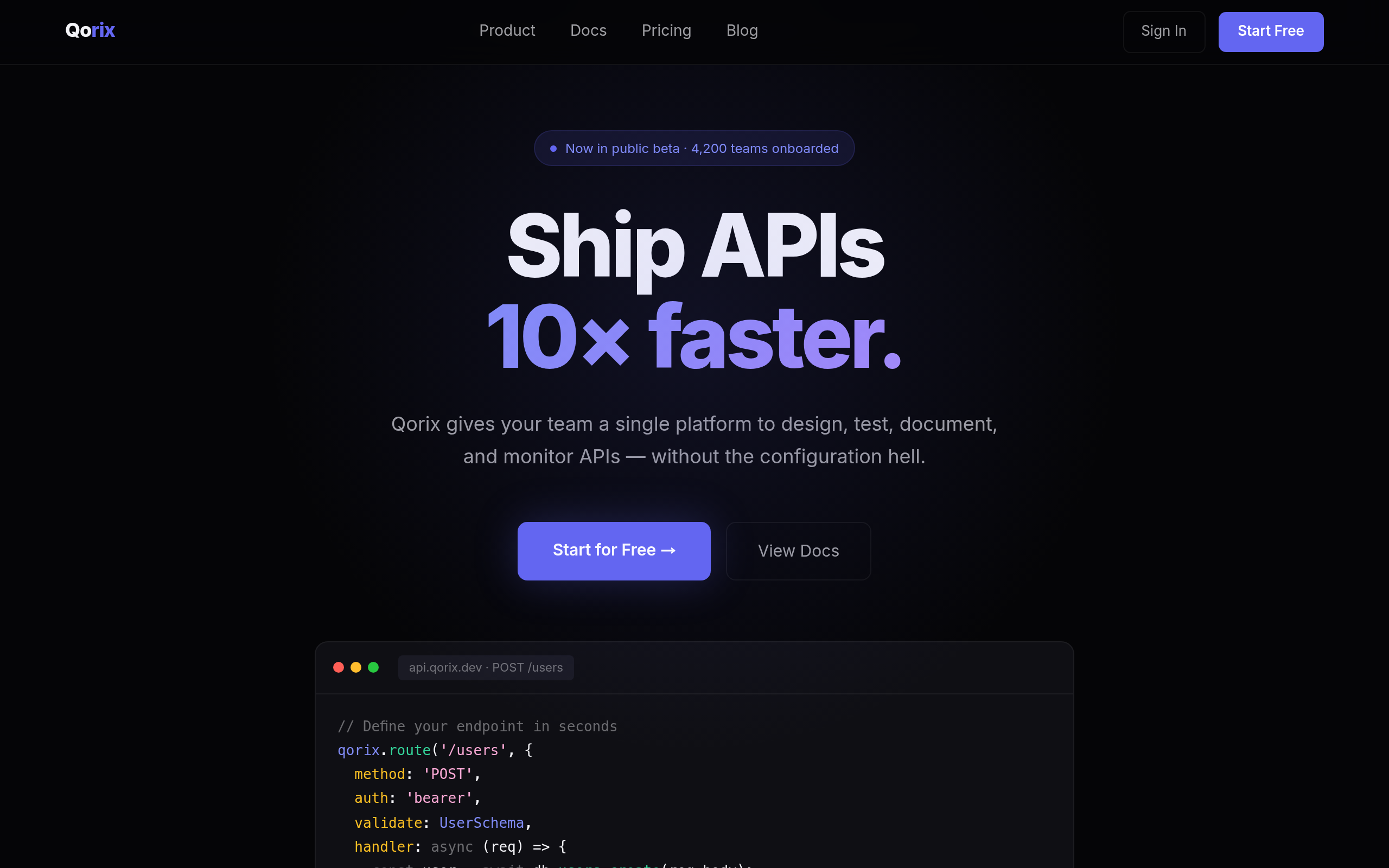 Qorix — SaaS Landing Page Demo